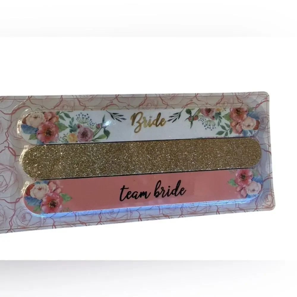 Team Bride Nail Files (4) & Rhinestone Hair Clips - Bride (1) & Team Bride (3)